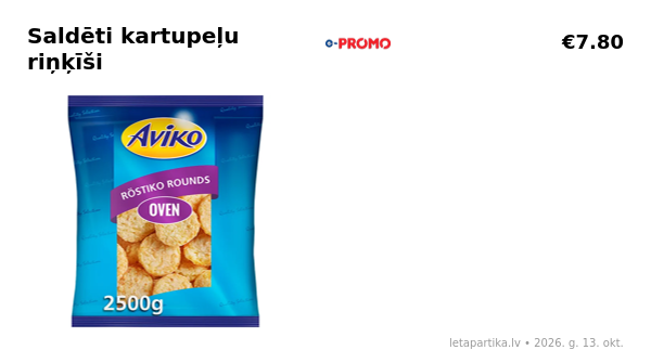 Saldēti kartupeļu riņķīši Rostiko Rounds Aviko 2,5kg - Lēta Pārtika